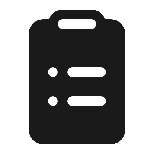 Clipboard bullet list 16 filled icon, filled style, from Fluent UI System Icons