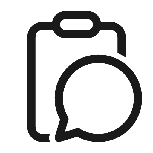 Clipboard chat empty 28 regular icon, solid style, from Fluent UI System Icons
