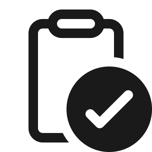 Clipboard checkmark 16 regular icon, solid style, from Fluent UI System Icons
