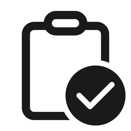 Clipboard checkmark 24 regular icon, solid style, from Fluent UI System Icons