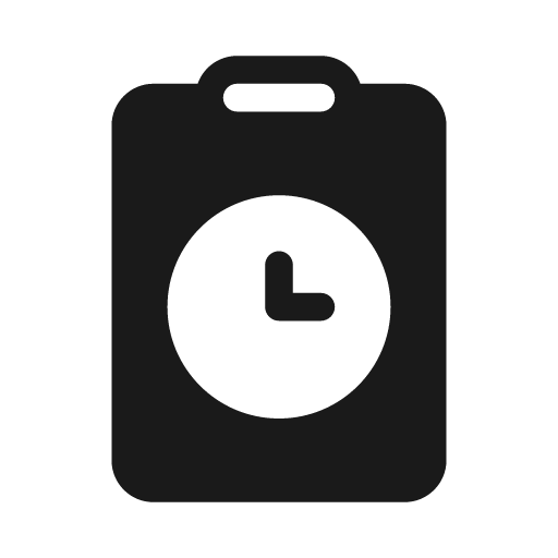 Clipboard clock 20 filled icon, filled style, from Fluent UI System Icons
