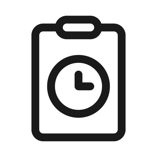 Clipboard clock 20 regular icon, solid style, from Fluent UI System Icons