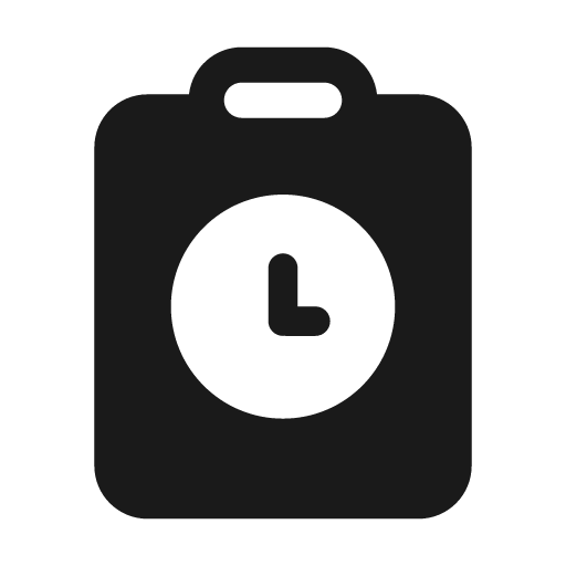 Clipboard clock 24 filled icon, filled style, from Fluent UI System Icons