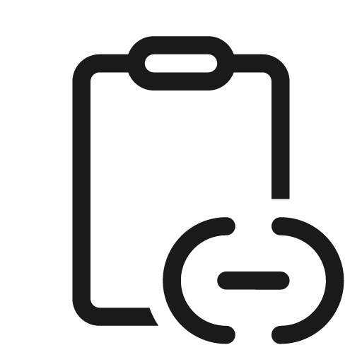 Clipboard link 20 regular icon, solid style, from Fluent UI System Icons