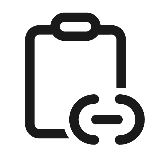 Clipboard link 24 regular icon, solid style, from Fluent UI System Icons