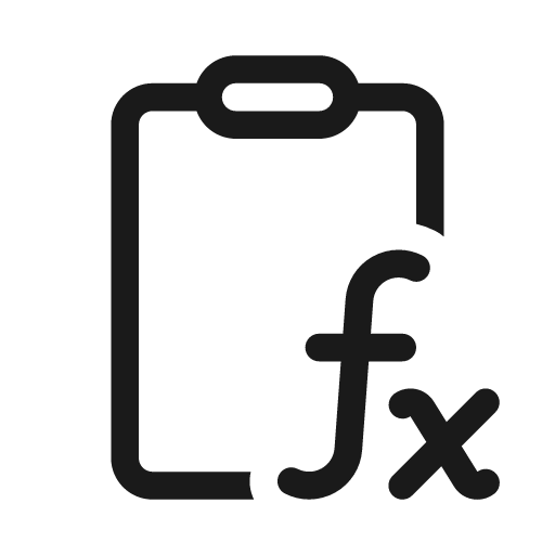Clipboard math formula 20 regular icon, solid style, from Fluent UI System Icons