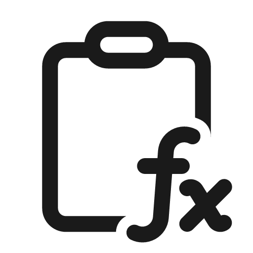 Clipboard math formula 24 regular icon, solid style, from Fluent UI System Icons