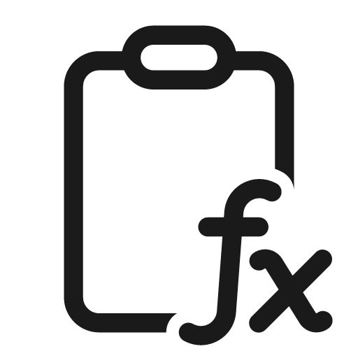 Clipboard math formula 28 regular icon, solid style, from Fluent UI System Icons