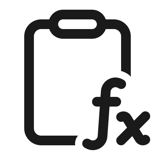 Clipboard math formula 32 regular icon, solid style, from Fluent UI System Icons
