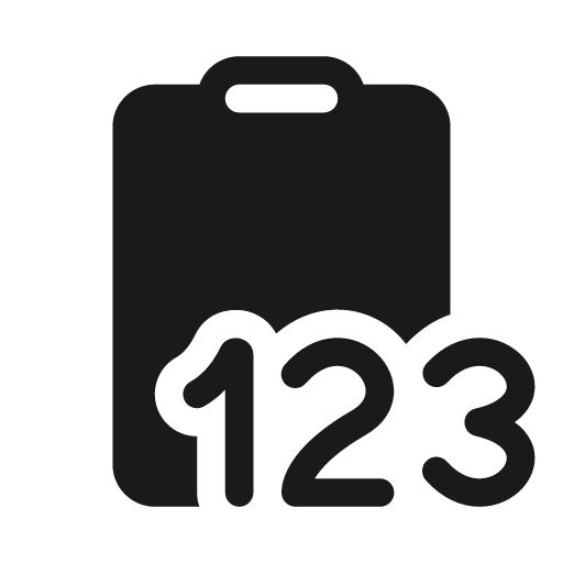 Clipboard number 123 20 filled icon, filled style, from Fluent UI System Icons