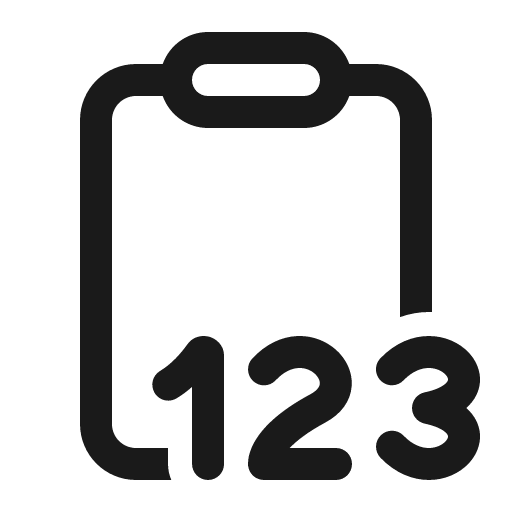 Clipboard number 123 32 regular icon, solid style, from Fluent UI System Icons