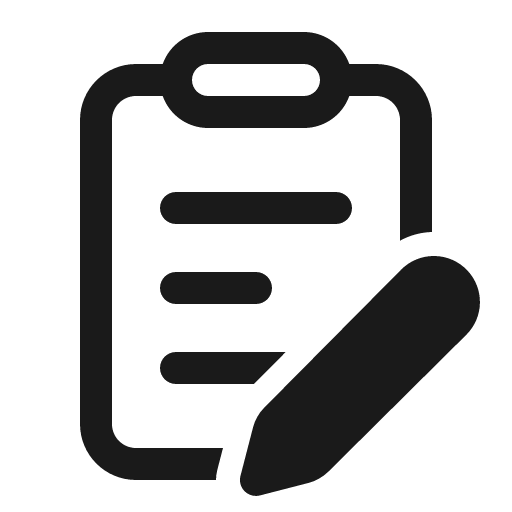 Clipboard text edit 32 regular icon, solid style, from Fluent UI System Icons