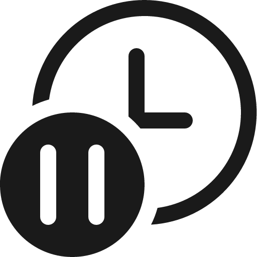 Clock pause 16 regular icon, solid style, from Fluent UI System Icons