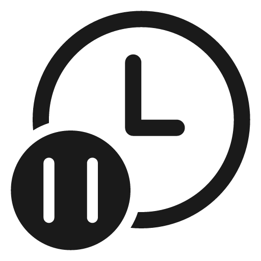 Clock pause 24 regular icon, solid style, from Fluent UI System Icons