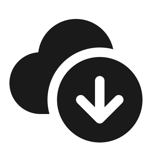 Cloud arrow down 16 filled icon, filled style, from Fluent UI System Icons