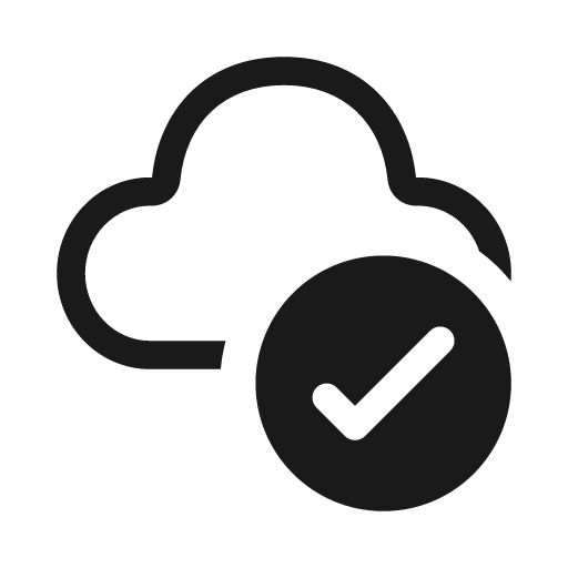 Cloud checkmark 20 regular icon, solid style, from Fluent UI System Icons