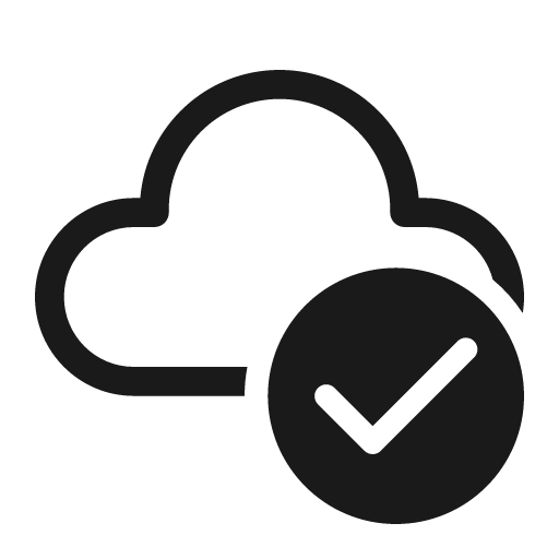 Cloud checkmark 48 regular icon, solid style, from Fluent UI System Icons