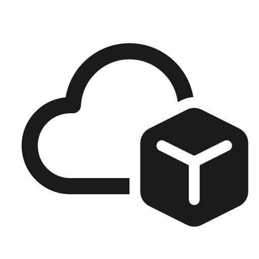 Cloud cube 24 regular icon, solid style, from Fluent UI System Icons