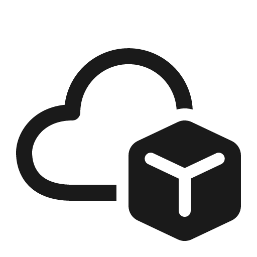 Cloud cube 32 regular icon, solid style, from Fluent UI System Icons