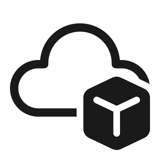 Cloud cube 48 regular icon, solid style, from Fluent UI System Icons