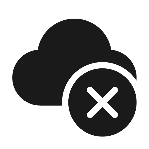 Cloud dismiss 24 filled icon, filled style, from Fluent UI System Icons