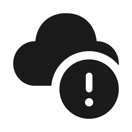 Cloud error 20 filled icon, filled style, from Fluent UI System Icons
