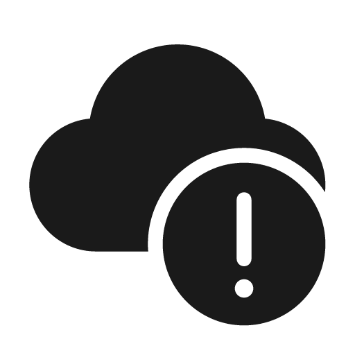 Cloud error 24 filled icon, filled style, from Fluent UI System Icons