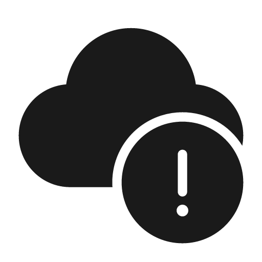 Cloud error 28 filled icon, filled style, from Fluent UI System Icons