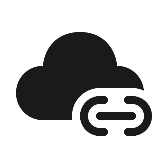 Cloud link 20 filled icon, filled style, from Fluent UI System Icons