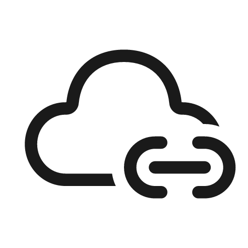 Cloud link 20 regular icon, solid style, from Fluent UI System Icons