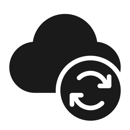 Cloud sync 28 filled icon, filled style, from Fluent UI System Icons