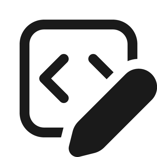Code block edit 16 regular icon, solid style, from Fluent UI System Icons