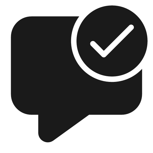 Comment checkmark 28 filled icon, filled style, from Fluent UI System Icons