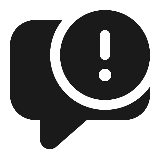 Comment error 16 filled icon, filled style, from Fluent UI System Icons