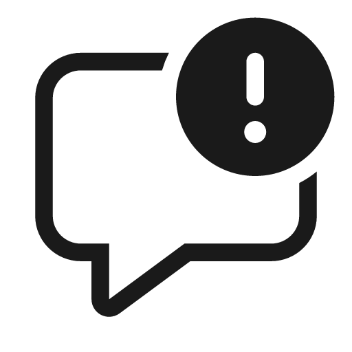 Comment error 20 regular icon, solid style, from Fluent UI System Icons