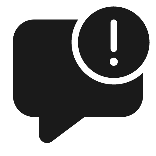 Comment error 24 filled icon, filled style, from Fluent UI System Icons