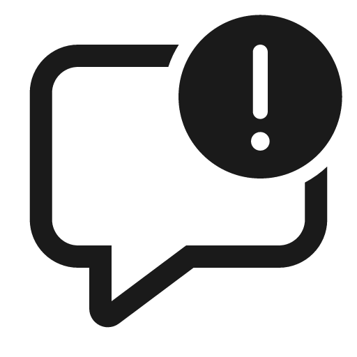Comment error 24 regular icon, solid style, from Fluent UI System Icons