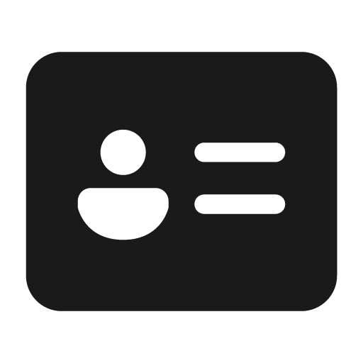 Contact card 28 filled icon, filled style, from Fluent UI System Icons