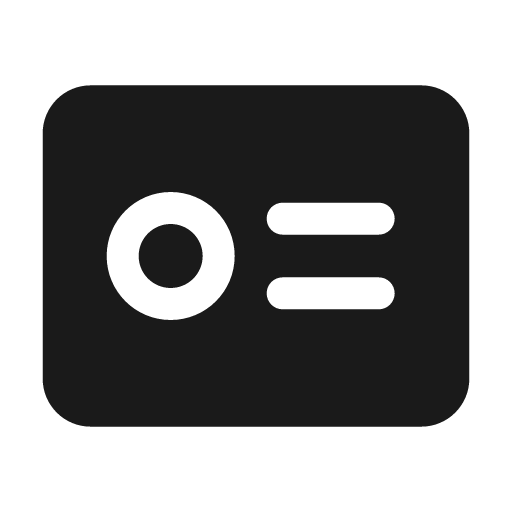 Contact card generic 24 filled icon, filled style, from Fluent UI System Icons