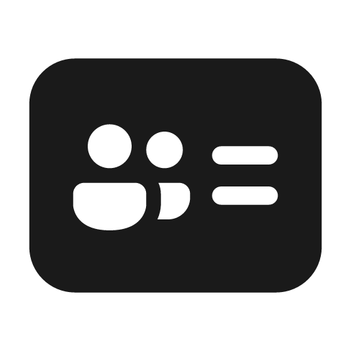 Contact card group 48 filled icon, filled style, from Fluent UI System Icons
