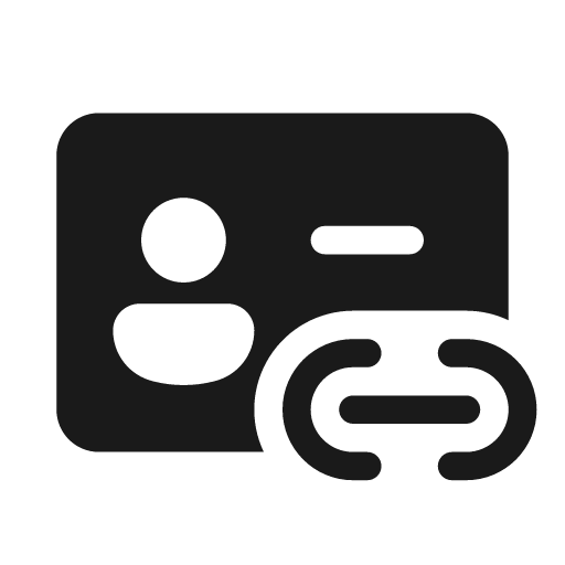 Contact card link 20 filled icon, filled style, from Fluent UI System Icons