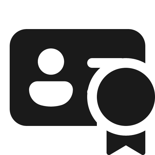 Contact card ribbon 16 filled icon, filled style, from Fluent UI System Icons