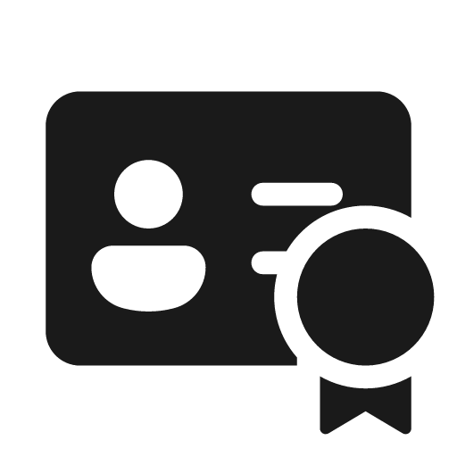 Contact card ribbon 20 filled icon, filled style, from Fluent UI System Icons