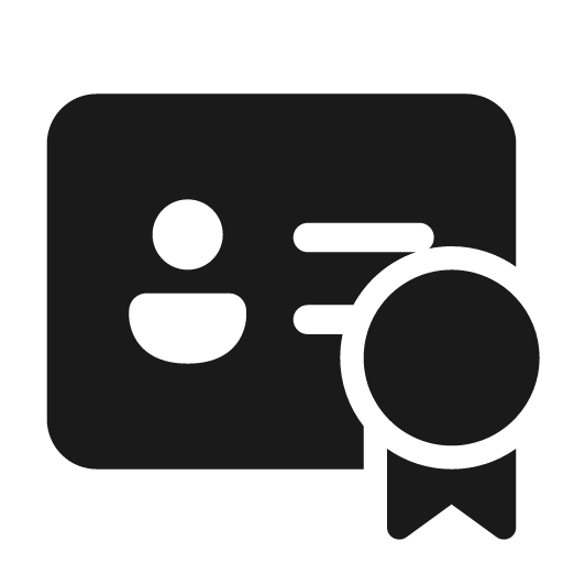 Contact card ribbon 48 filled icon, filled style, from Fluent UI System Icons
