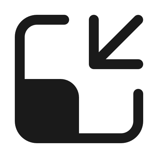 Contract down left 32 filled icon, filled style, from Fluent UI System Icons
