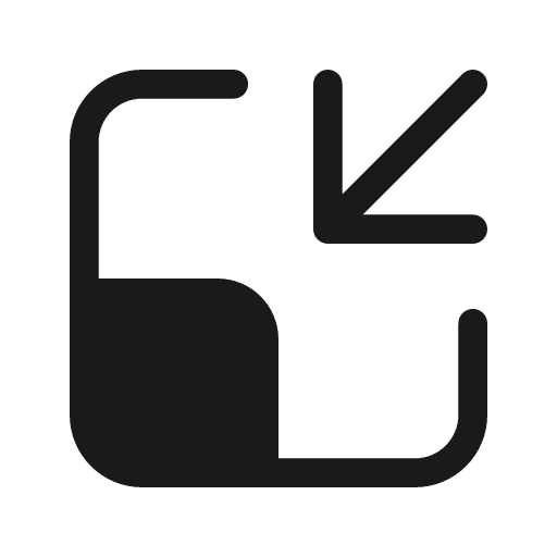 Contract down left 48 filled icon, filled style, from Fluent UI System Icons