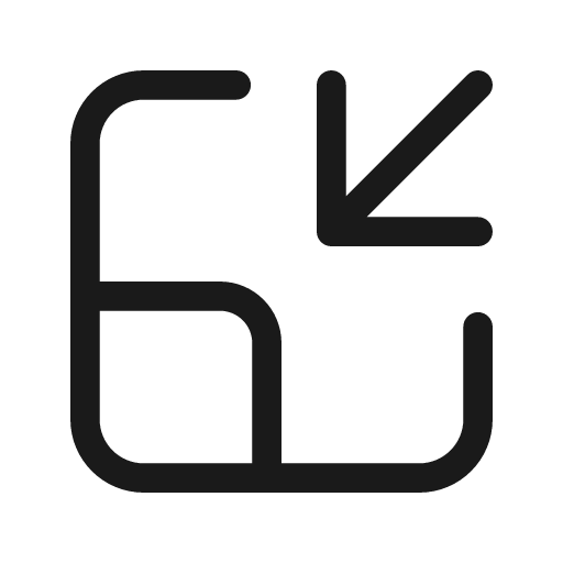 Contract down left 48 regular icon, solid style, from Fluent UI System Icons