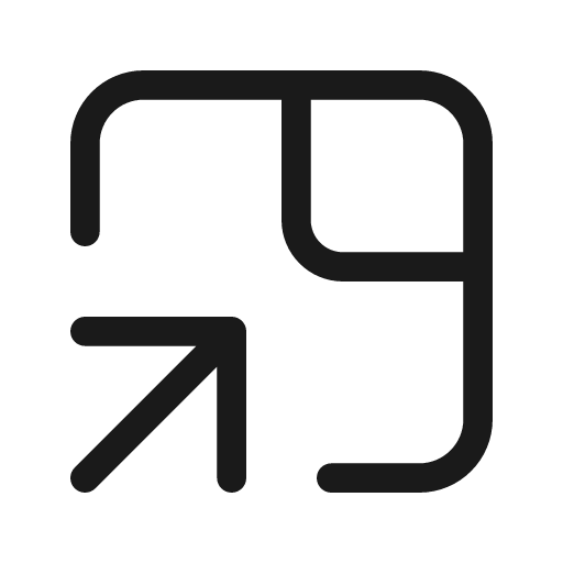 Contract up right 48 regular icon, solid style, from Fluent UI System Icons