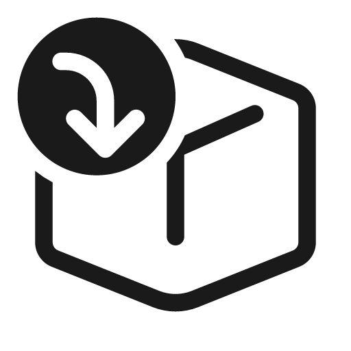 Cube arrow curve down 20 regular icon, solid style, from Fluent UI System Icons