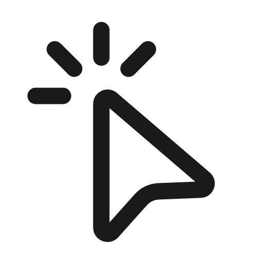Cursor click 24 regular icon, solid style, from Fluent UI System Icons